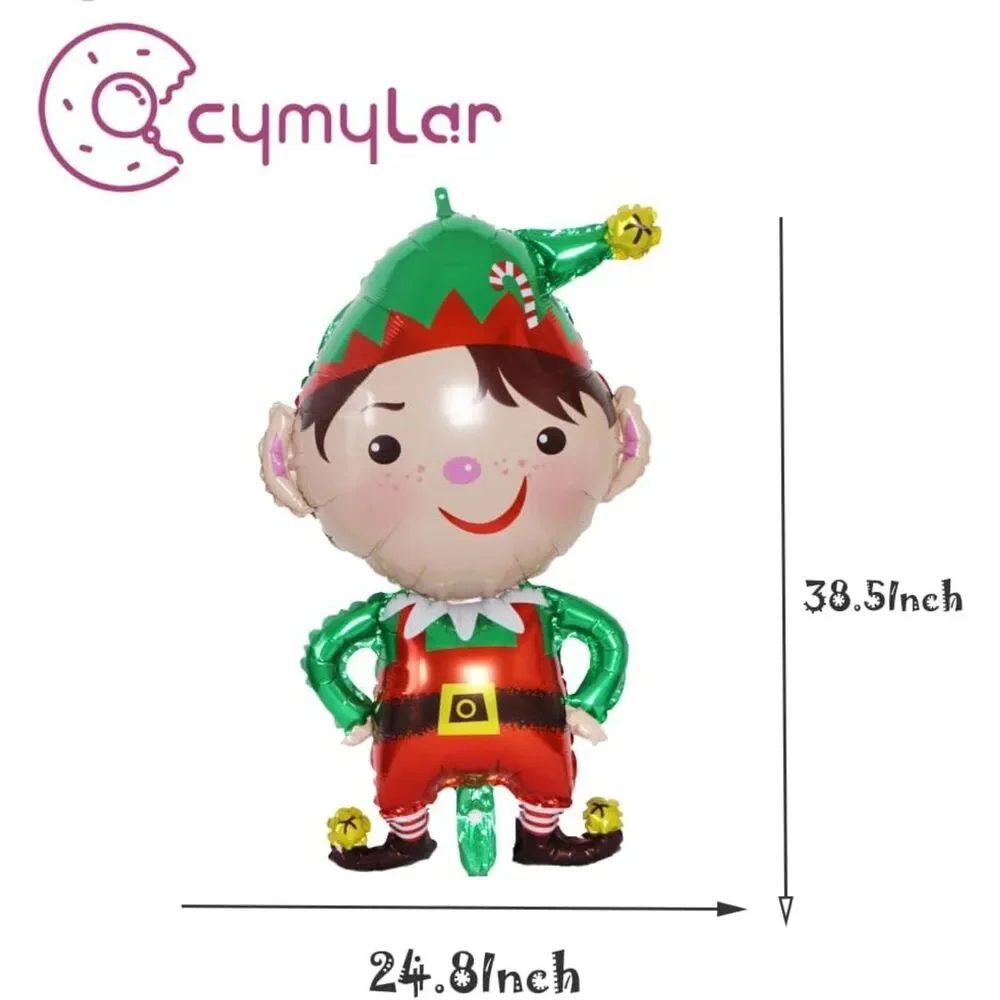 Christmas elf Reindeer balloons, deer balloon, green red star balloon, holiday